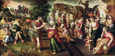 Eliezer and Rebecca at the Well, 1562 by Maarten de Vos